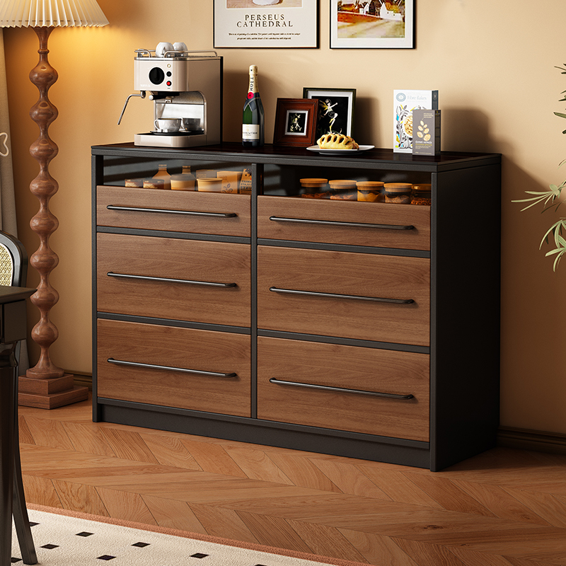 全实木餐边柜中古风储物柜