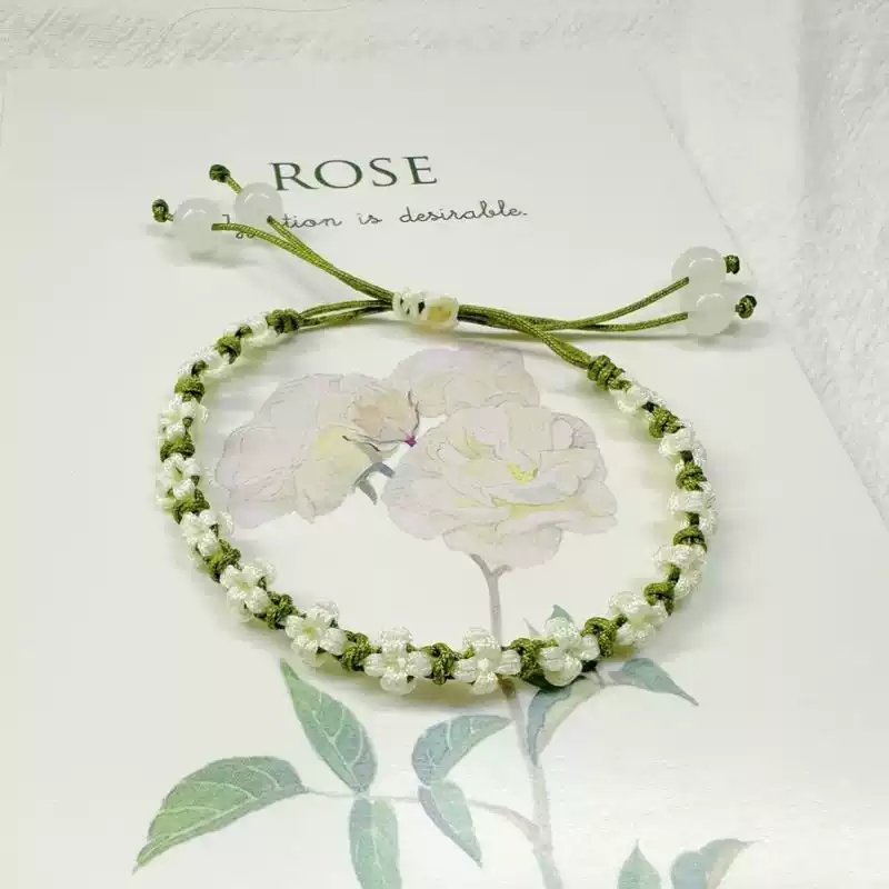 茉莉花手串三生三世桃花雏菊成品