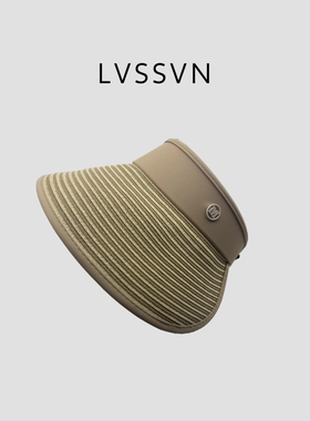 【天天yoko&LVSSVN/露裳】2025简约百搭女士空顶编制草帽 M-31459