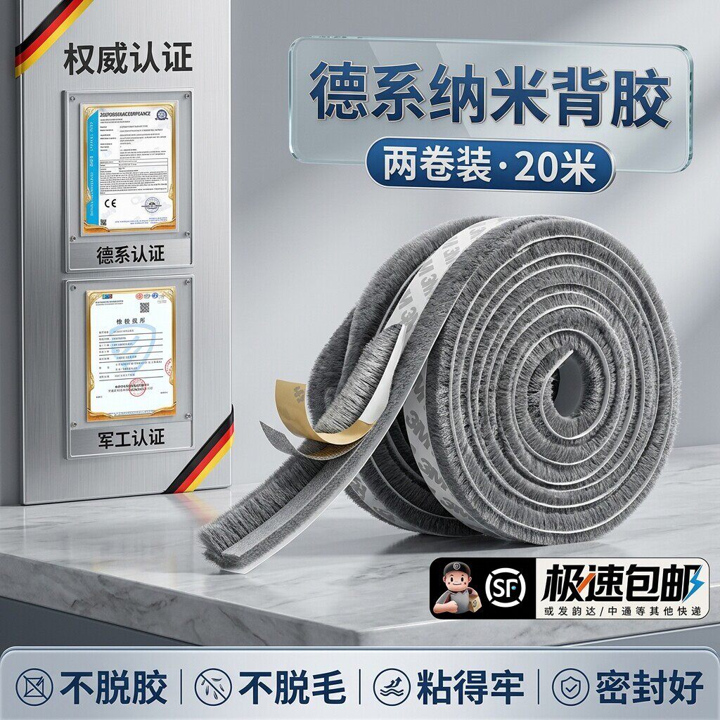 窗户密封条门缝门底冬季防漏风胶条门窗缝隙玻璃推拉挡风神器毛条