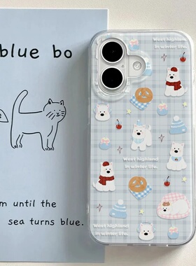 可爱格纹小狗适用华为pura80新款手机壳mate80大孔防摔华为nova15ultra双层IMD畅享80女款p60/p50全包保护套