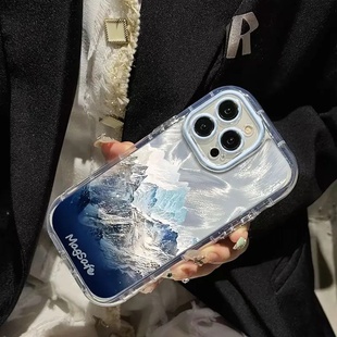 x80卡通s19可爱女款 x90 iqooz3防摔保护套 y300全包硅胶x100s 白昼雪山羽纱泡芙vivox200pro手机壳vivos20新款