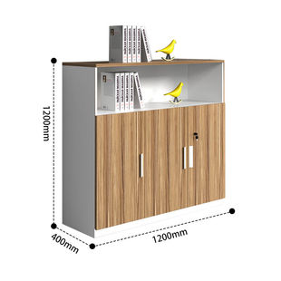 新品 式 款 兰冉文件柜木质矮柜办公柜资料柜储物柜茶水柜三门矮柜