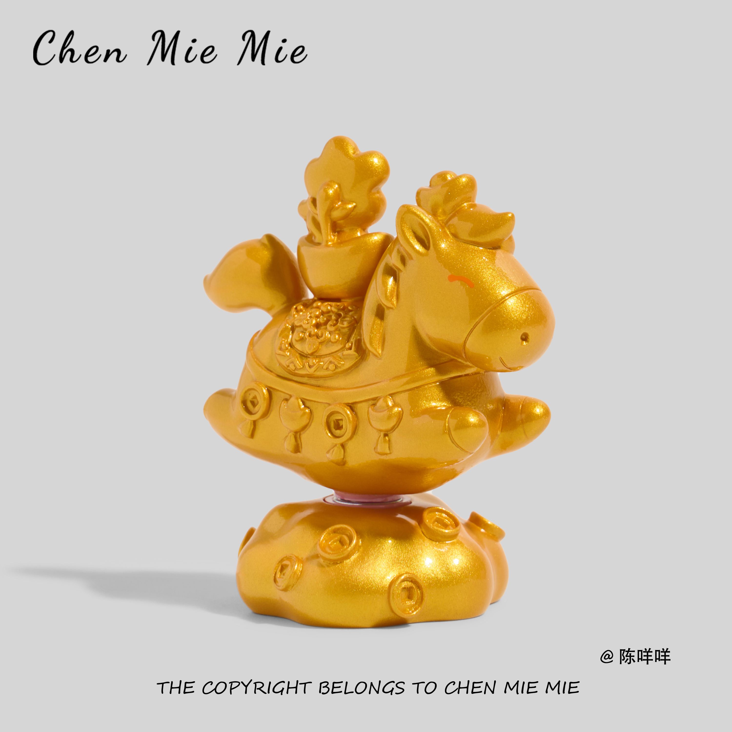 「财源滚滚」正版洛阳玄学桌面工位情绪稳定车载小摆件小马礼物