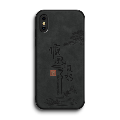 顺风顺水适用苹果x手机壳新款iphonexsmax硅胶软壳iphonexr镜头全包苹果xs保护套男女高级羊巴皮挂绳外壳