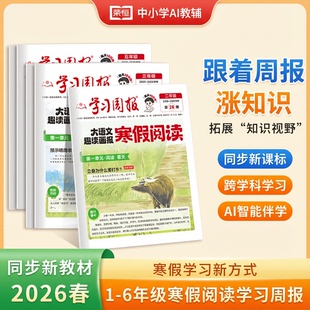 大语文趣读画报寒假阅读2026版学习周报寒假阅读报1-6年级预备新年级寒假假衔接知识拓展同步教材一周一练阅读训练期刊报纸