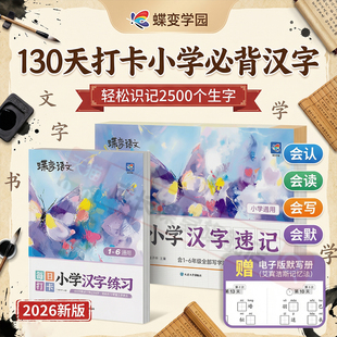 思维导图速记汉字2026新版 蝶变小学生语文汉字速记写字识字表思维幼儿园升一年级幼小衔接500个思维导图轻松识记2500个生字通用