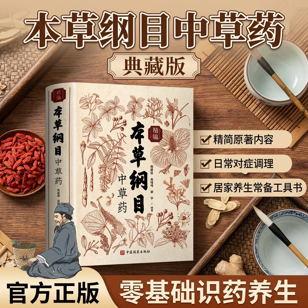 本草纲目原版全套李时珍彩色药图全书实拍正版精编中草药中医基础理论大全书原版中草药彩图大全经典书籍通古流今彩图版伤寒论调理