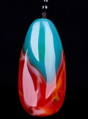 外蒙料仿和田玉色彩玉手把件玉石彩玉手玩件玉器腰件挂件玉把件