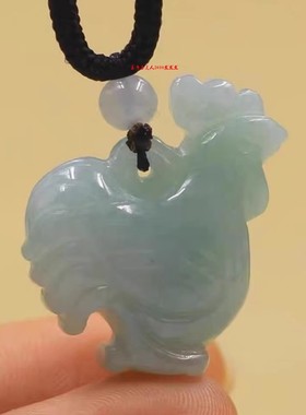 天然翡翠鸡吊坠 生肖鸡立体翡翠玉公鸡挂坠 玉石小鸡挂件 项链配