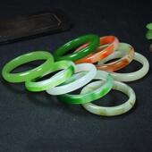 厂家地摊货源仿玉手镯玻璃玉镯女款 琉璃仿和田碧窄条玉镯