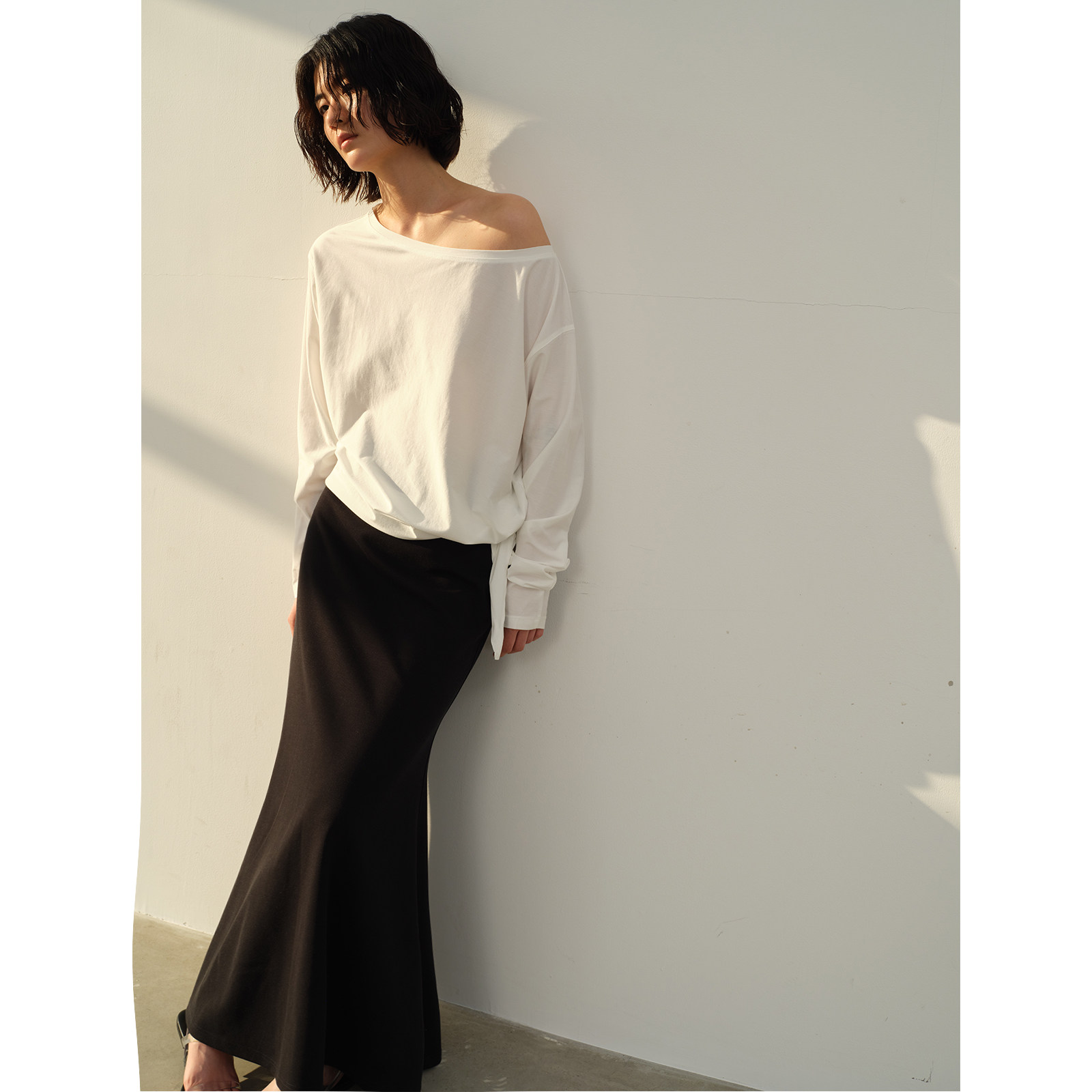 SILAVIE 百显高显瘦莫代尔鱼尾裙气质松弛高腰针织半身裙,女装/女士精品,半身裙,淘宝优惠券,粉丝福利购,淘宝优惠卷