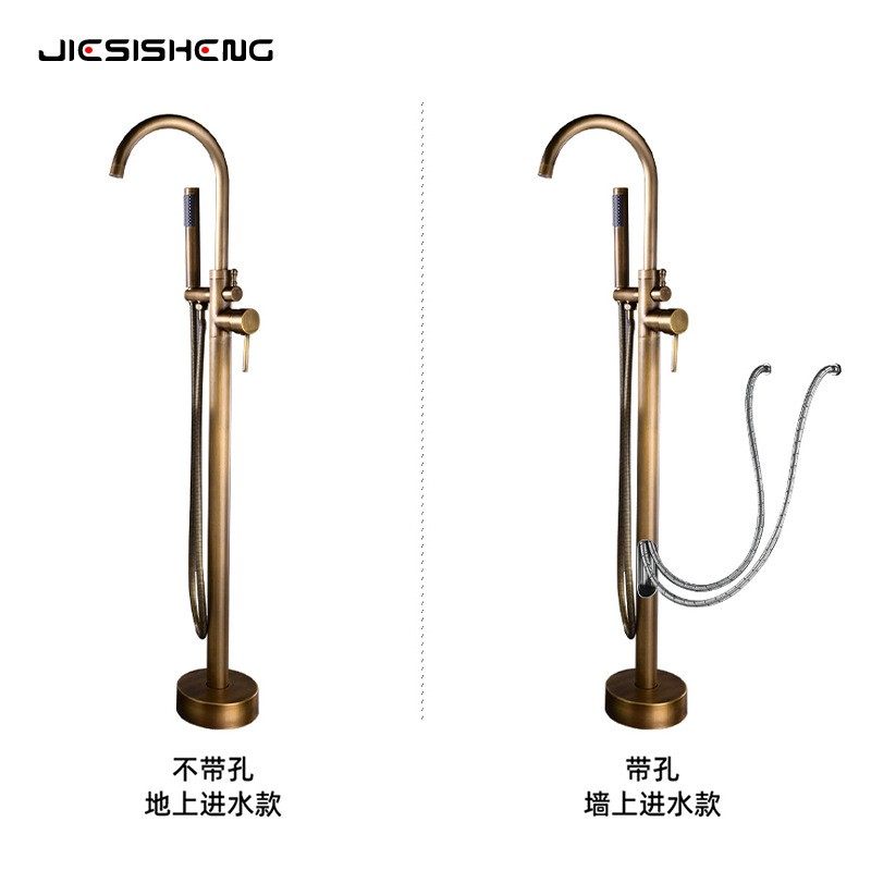 欧式仿古铜落地浴缸龙头套装缸边独立墙接式木桶盆冷热水龙头花洒,家装主材,浴缸龙头/淋浴龙头,淘宝优惠券,粉丝福利购,淘宝优惠卷
