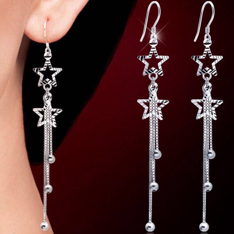 银耳环999纯银转运珠耳环女气质长款流苏耳坠足银经典个性耳坠