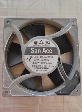 原装三洋SanAce120 109S008/478/025/078/109S072UL 230V散热风扇