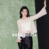 Basic 轻国风气质感花边上衣 勾花镂空盘扣衬衫 House 百家好新中式