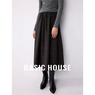 百家好复古豹纹高腰半身裙女春季新款宽松显瘦遮肉百搭A字中长裙