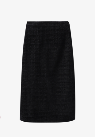 Basic House/百家好绵羊毛秋冬小香风半身裙2025新款高腰中长裙子