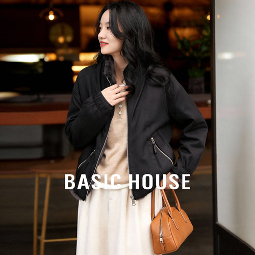 百家好毛绒短款夹克短外套女冬季新双面穿保暖高级气质感毛毛外套