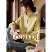 上衣 女奶油黄温柔风毛衣减龄短款 百家好2026春新款 半高领针织开衫