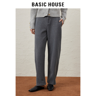 高级感小个子阔腿香蕉裤 2025新款 女士秋冬季 百家好灰色高腰休闲裤