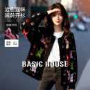 女2025秋季 百家好猫咪刺绣针织开衫 减龄圆领毛衣外套 House Basic