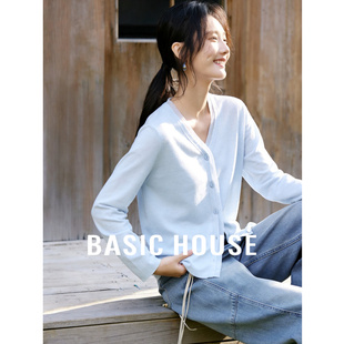 宽松显瘦设计感上衣 百家好撞色单排扣T恤女2026新款 Basic House