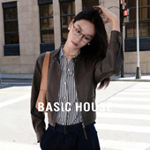 新款 百家好复古立领PU皮衣2026春季 休闲咖色夹克外套 House Basic