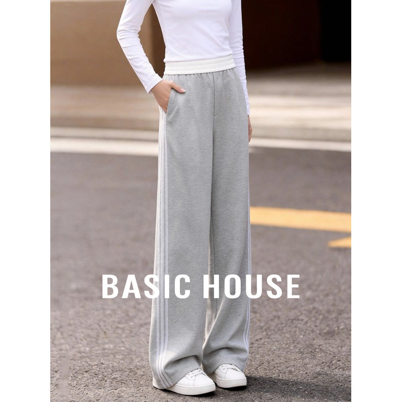 百家好侧条纹休闲裤女士春季2026新款运动裤直筒显瘦百搭阔腿裤子,女装/女士精品,休闲裤,淘宝优惠券,粉丝福利购,淘宝优惠卷