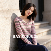 Basic 显瘦内搭上衣女 女秋冬新款 House 百家好彩色撞色条纹针织衫