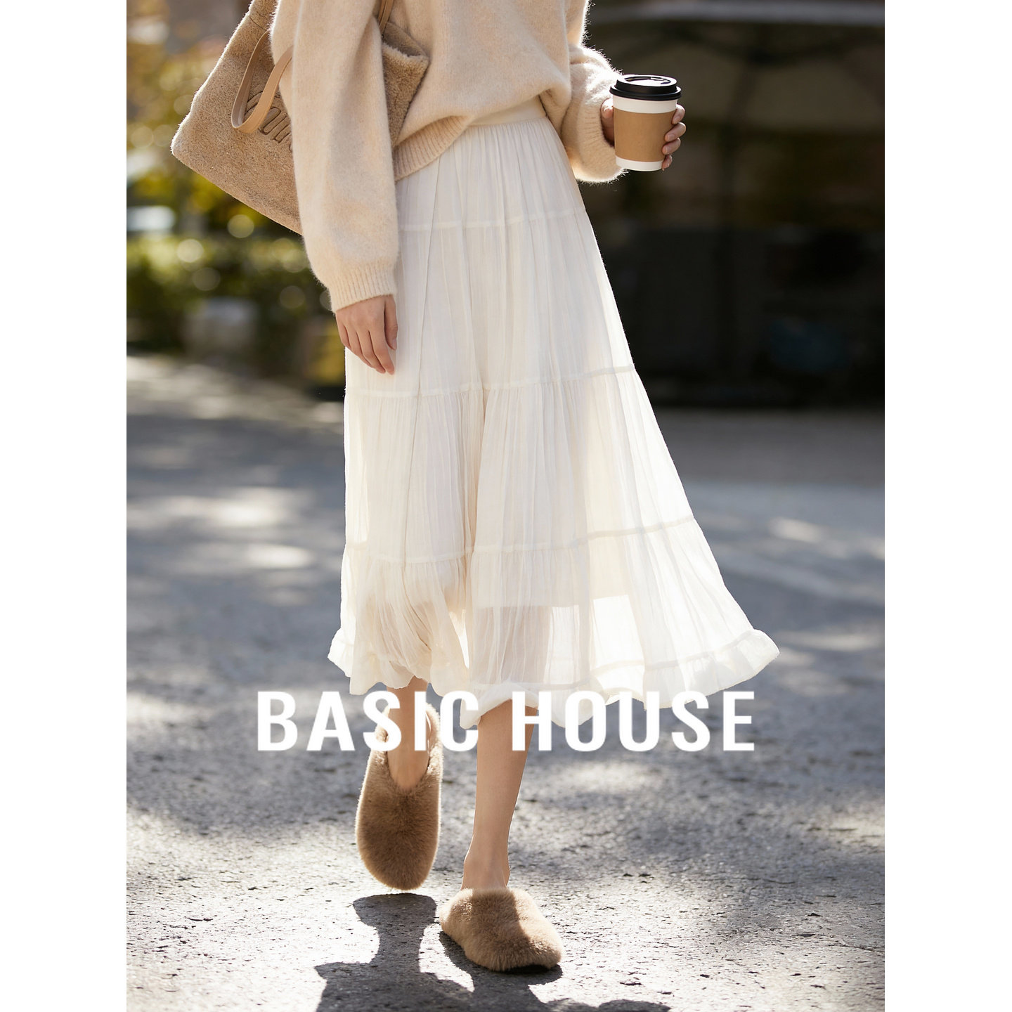 百家好白色百褶半身裙女春季2026新款显瘦高级感气质百搭A子裙子