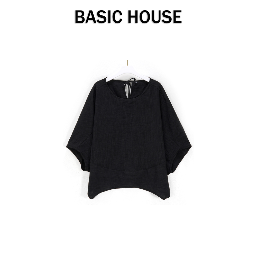 Basic House/百家好宽松显瘦个性设计感夏季新款半袖高级感衬衫女