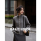 女春撞色单排扣慵懒风毛衣 百家好灰色半高领针织开衫 Basic House