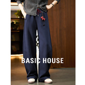 松紧腰抽绳长裤 Basic 女2026新款 百家好小马挂饰加绒卫裤 House