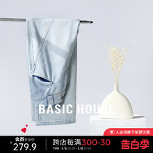 Basic House/百家好莱赛尔冰丝牛仔裤夏季设计感高腰直筒裤子薄款