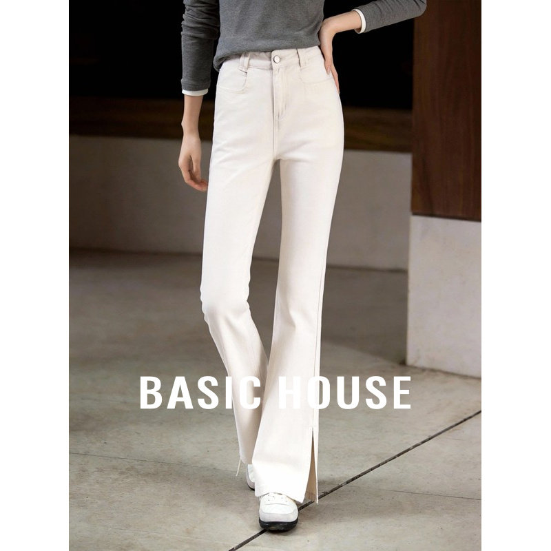 百家好白色修身微喇牛仔裤女春季2026新款气质显瘦设计感百搭裤子,女装/女士精品,牛仔裤,淘宝优惠券,粉丝福利购,淘宝优惠卷