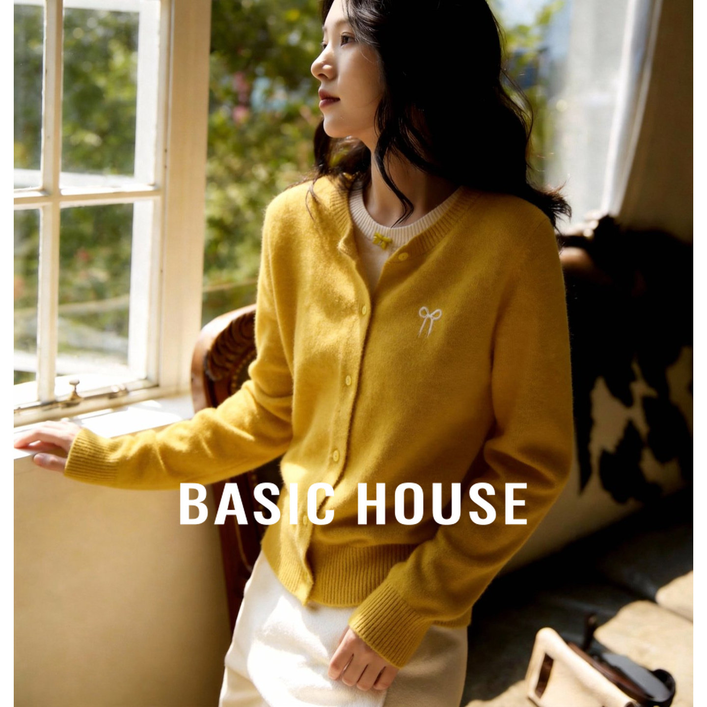 百家好假两件黄色针织衫女春季2026新款温柔风毛衣内搭可外穿上衣