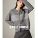 百家好圆领拼色提花毛衣女秋冬双拉链设计感开衫 Basic House 外套