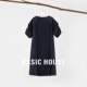 中长款 Basic 直筒裙子 薄款 灯笼袖 House 百家好拼接褶皱连衣裙夏季