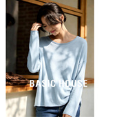 House 新款 百家好蓝色长袖 Basic 套头针织衫 女士春季 时尚 宽松上衣