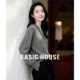 House 百家好绵羊毛V领交叉正肩针织衫 冬新款 Basic 慵懒毛衣毛衫