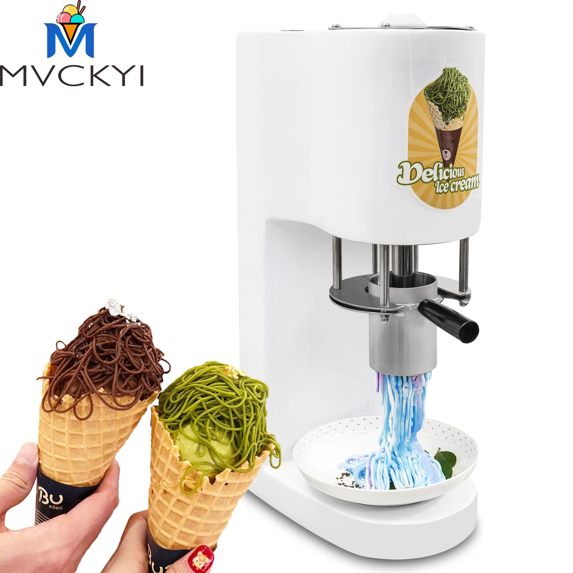 103-W 白色意大利面条冰淇淋机 小型餐厅用Gelato面条冰淇淋机