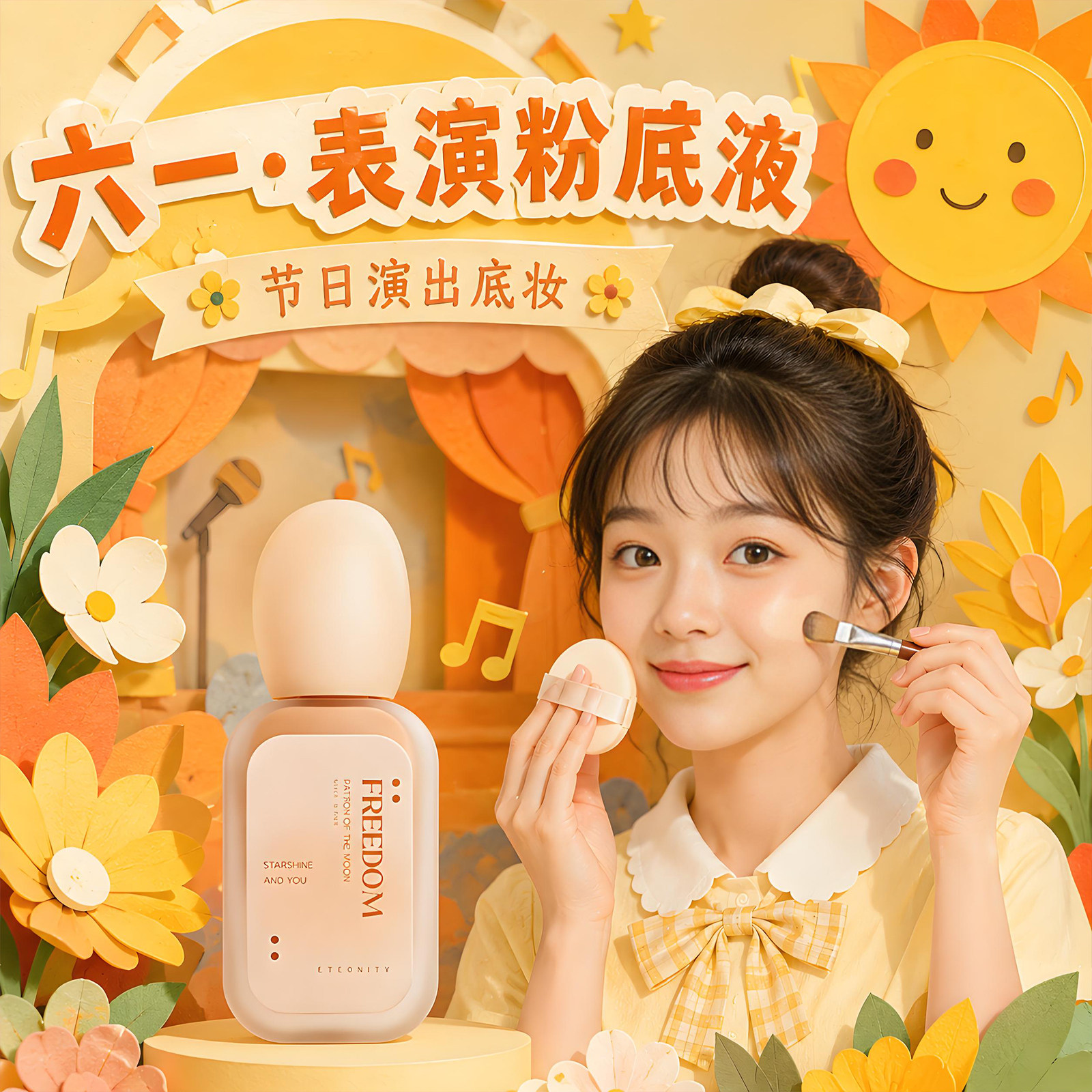 正品节日演出粉底液舞台专用彩妆六一节演出妆汇演面部化妆品粉底