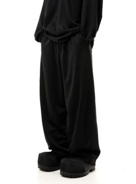 SCD crowd 24秋冬 春秋休闲暗黑垂感显瘦阔腿裤百搭抽绳运动长裤