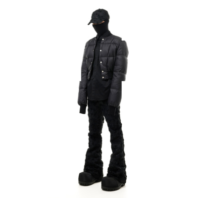 Makemake23AW灯芯绒拼接羽绒服