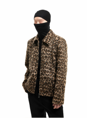 SCD crowd 24秋冬 高街通勤品质修身毛昵豹纹简约夹克男女外套