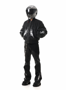 SCD crowd 2025秋冬 暗黑骑士系列 刺绣蜡面廓形百搭暗黑高级棉服