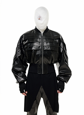 SCD crowd 2025春 暗黑先锋活页刷蜡廓形短款修身男女同款外套