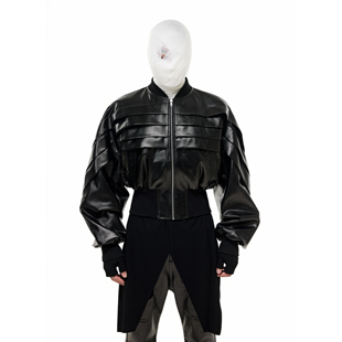 SCD crowd 2025春 暗黑先锋活页刷蜡廓形短款修身男女同款外套