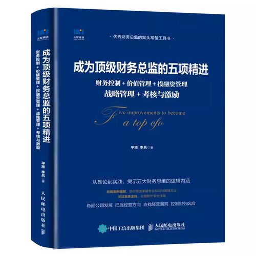 正版成为顶级财务总监的五项精进 财务控制 价值管理 投融资管理 战略管理 考核与激励 平准 人民邮电出版社 教材书籍